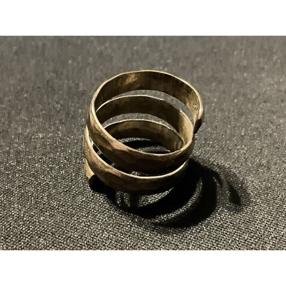 Signed 925 Spiral Ring Size 7 Vintage With Nice Patina